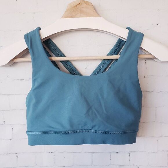 Lululemon Energy Bra Braided Sea Green Size 4 Luxtreme Activewear Gym Run Womens - Picture 2 of 9
